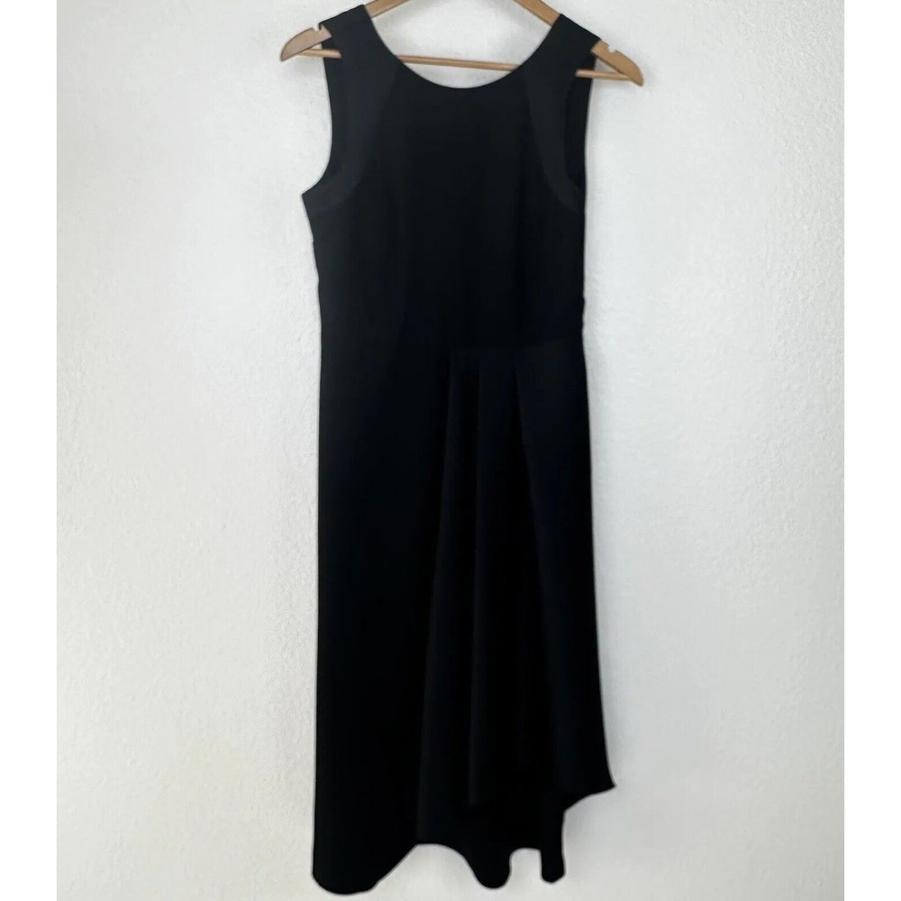 Banana Republic Asymmetrical Dress Pleated Front Round Neck Satin